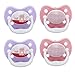 Dr. Brown's Prevent Classic Pacifier, Stage 2 (6-12m), Unique Pink/Purple, 4-Pack