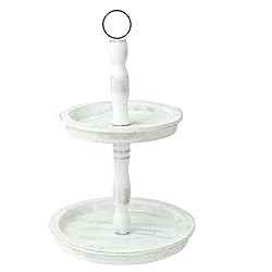 Efavormart 20" Rustic Whitewashed 2-Tier Wooden