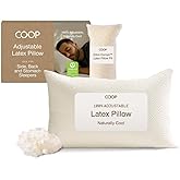 Coop Home Goods Adjustable Latex Pillow Queen, Talalay Latex & Microfiber Fill, Best Pillows for Sleeping, Ergonomic, Naturally Cooling, Eco-Friendly, Medium Firm for Back, Side & Stomach Sleepers