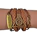 CAETLE®Women Girl Steering Sail Sailor Infinity Knit Leather Rope Chain Charm Bracelet Dgh02