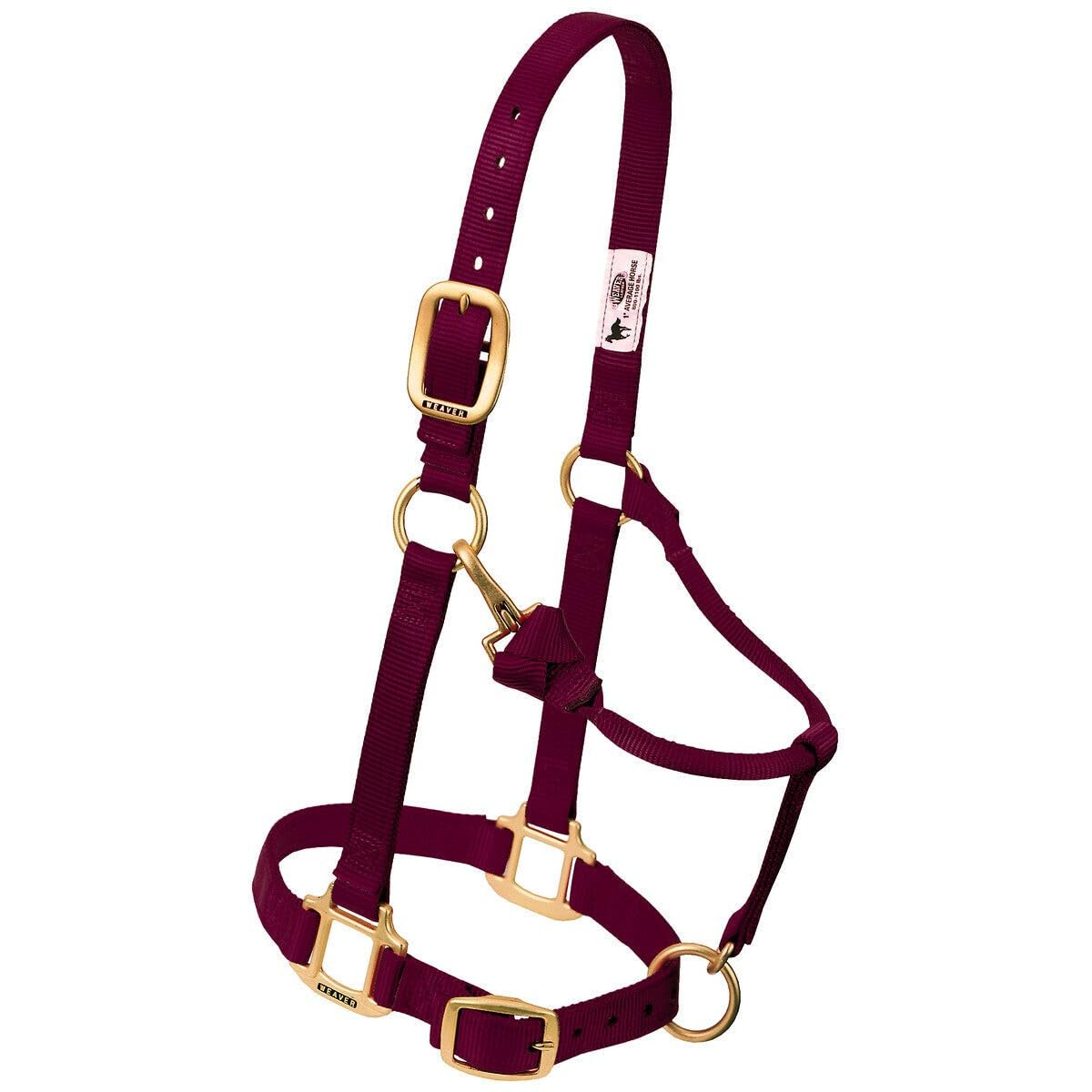Weaver Leather Original Adjustable Chin and Throat Snap Halter L. Burgandy — image 1