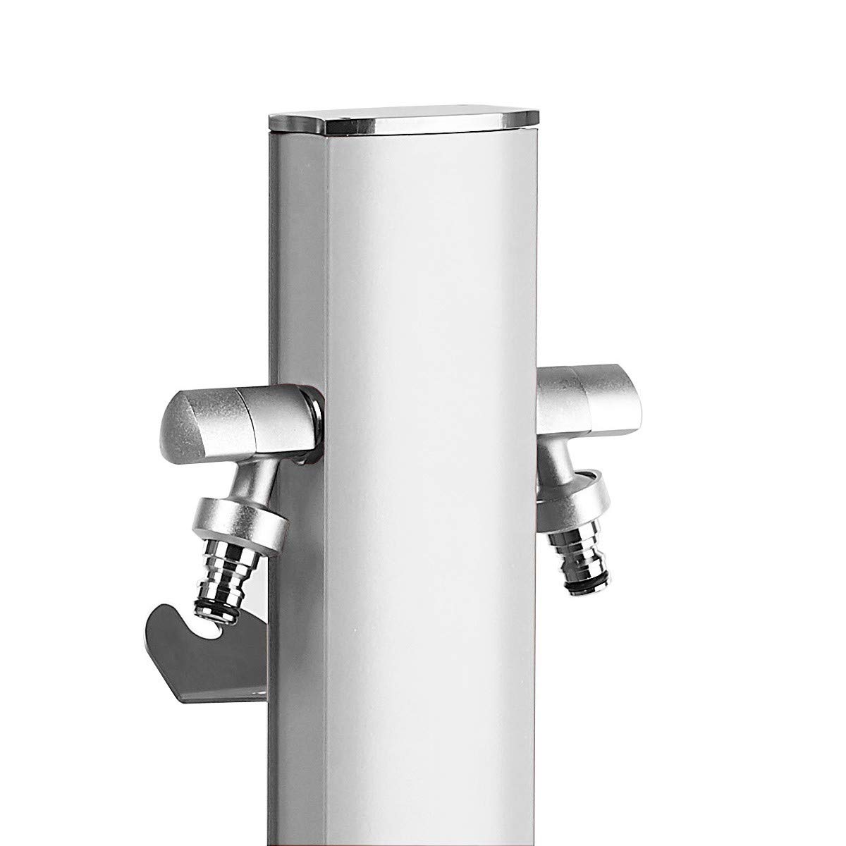 S&M Totem Garden Water Column with Holder for 2 AQUAPOINT Taps, White