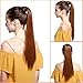 S-noilite Wrap Around on Ponytail Clip in Hair Extensions Human Made Real Natural Synthetic Hairpiece for Women 29 Style Available (23inches-straight, natural black-straight)thumb 3