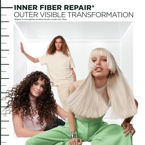 Garnier Tratamiento Pre-Champú Fructis Hair Filler Bonding Inner Fiber Rinse Out Con Complejo Reparador De Enlaces, 10.1 Onzas Líquidas