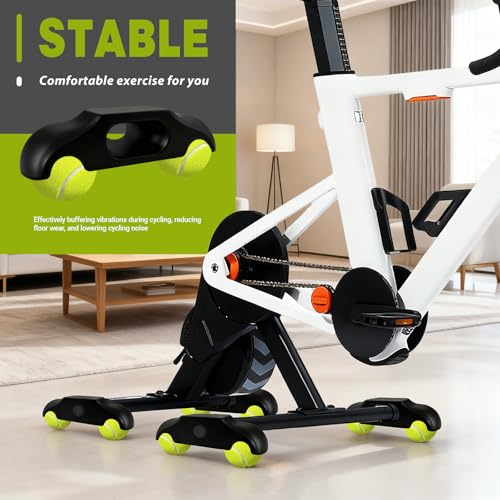 Pack of 4 Rocker Plate Feet, Indoor Cycling Snap Rocker Feet Adapter, Portable Rocker Plate Bicycle Trainer, Tennis Ball Feet for Wahoo Kickr Core 2 Roller Trainer, with 8 Tennis Balls