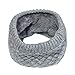 LO SHOKIM 2 Pack Neck Warmer Men Fleece Neck Gaiter Women Scarf Winter Double-layer Thick Knit Circle Loop Infinity Scarf Warm Windproof (Black + Grey)