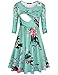 Quinee Women Round Neck 3/4 Sleeve Floral Empire Waist Nursing Dress for Breastfeeding