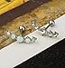 YOVORO 2Pcs 16G 316L Stainless Steel Cartilage Earrings for Women Created-Opal Ear Climber Tragus Barbell Piercing