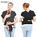 InnooBaby Baby Wrap Carrier Natural Cotton Nursing Baby Sling Suitable for Newborns to 35 lbs Lifetime Guarantee Breastfeeding Sling Soft Safe and Comfortable Nice Baby Shower Gift Black