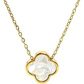Aimétte Monette Cute Heart Necklace 18K Gold Plated Necklaces for Women Trendy Clover/Rabbit/Daisy/Love/Bow Charm Necklace Dainty Women's Jewelry Gift Valentines Day Gifts