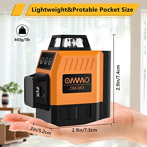 OMMO Laser Level, 8 Lines Green Laser Level Self Leveling Tool, 150ft
