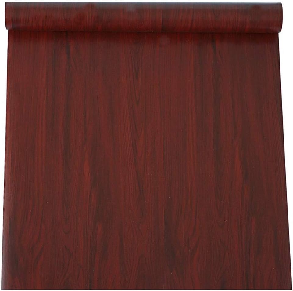 Self Adhesive Vinyl Mahogany Wood Contact Paper for Kitchen Cabinets Shelves Drawer Cupboard Counter Top Table Desk Furniture Door Wall Decal Sticker 24