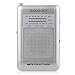 Daogoly Portable Pocket AM/FM Radio Receiver with Clip/Telescopic Antenna/Speaker/AM FM Band, Handheld Mini Size Analog Tuning Radio Transistor,AA Battery Operated