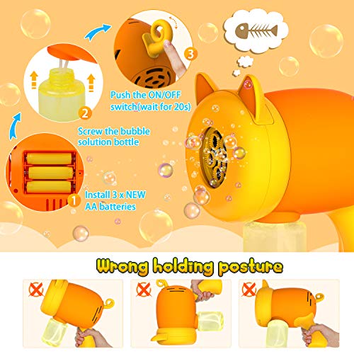 WisToyz Bubble Machine Bubble Blower Cat Bubble Maker 800+ Bubbles Per