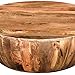 The Urban Port UPT-32180 Mango Wood Coffee Table in Round Shape, Dark Brown