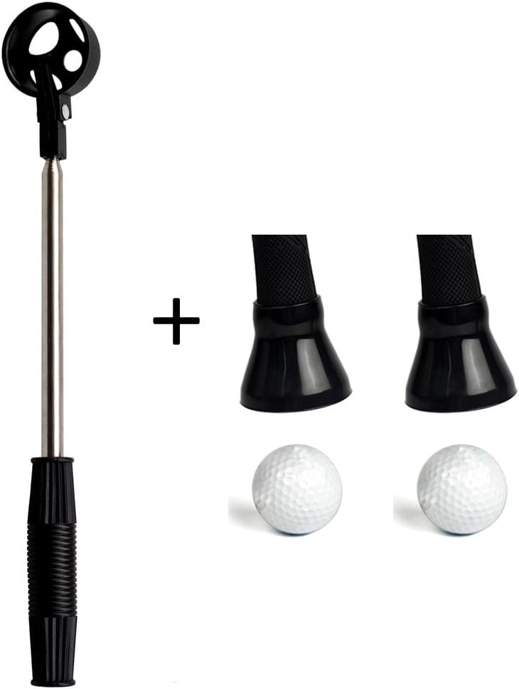 MAZEL Telescopic Golf Ball Retrievers Pick Up with Automatic Locking Scoop Rubber