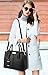 Covelin Women's Top-handle Cross Body Handbag Middle Size Purse Durable Leather Tote Bag Black