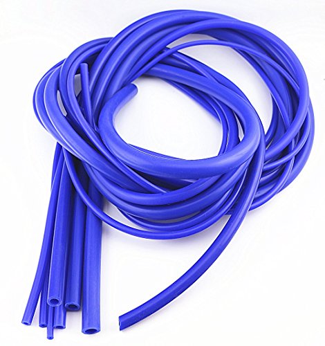 QIKE Universal 3mm/4mm/6mm/8mm/10mm/12mm /14mm/Inner Diameter High Performance Silicone Vacuum Hose Tube Kit (Blue)