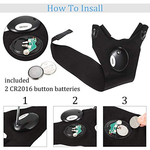 QLGRXWL Angelhandschuhe,LED-Taschenlampenhandschuhe,Nachtlichthandschuhe Im Freien,Zeigefinger Mit Magischem Riemen,Für… – Bild 3