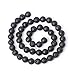 Qiwan Natural String of Jewellery Stones, Round Loose Beads for DIY Jewelry Making, 1 Strand/15 Inches (Black Lava Stone Gemstone, 8mm)