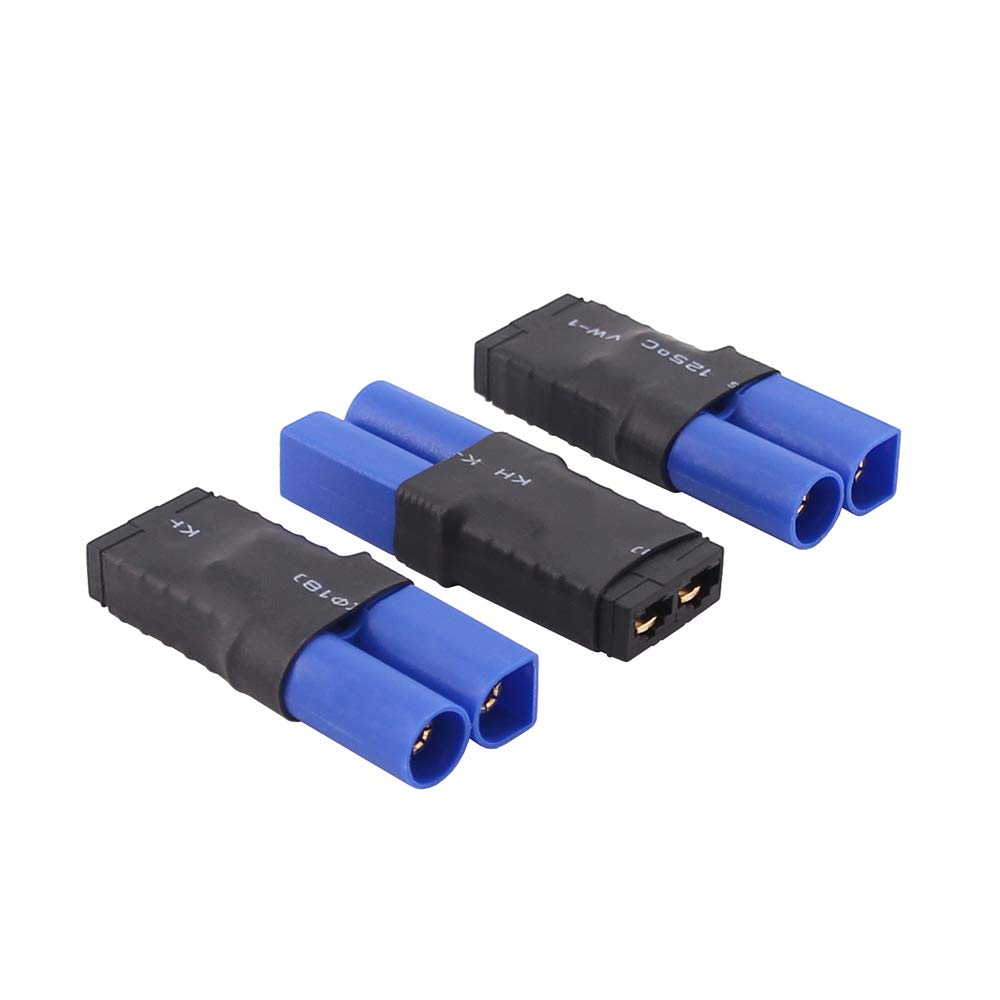 BDHI 3pcs Male EC5 to Female TRX Traxxas Adapter Connector Brushless for SCT LiPo Slash(B114-3)