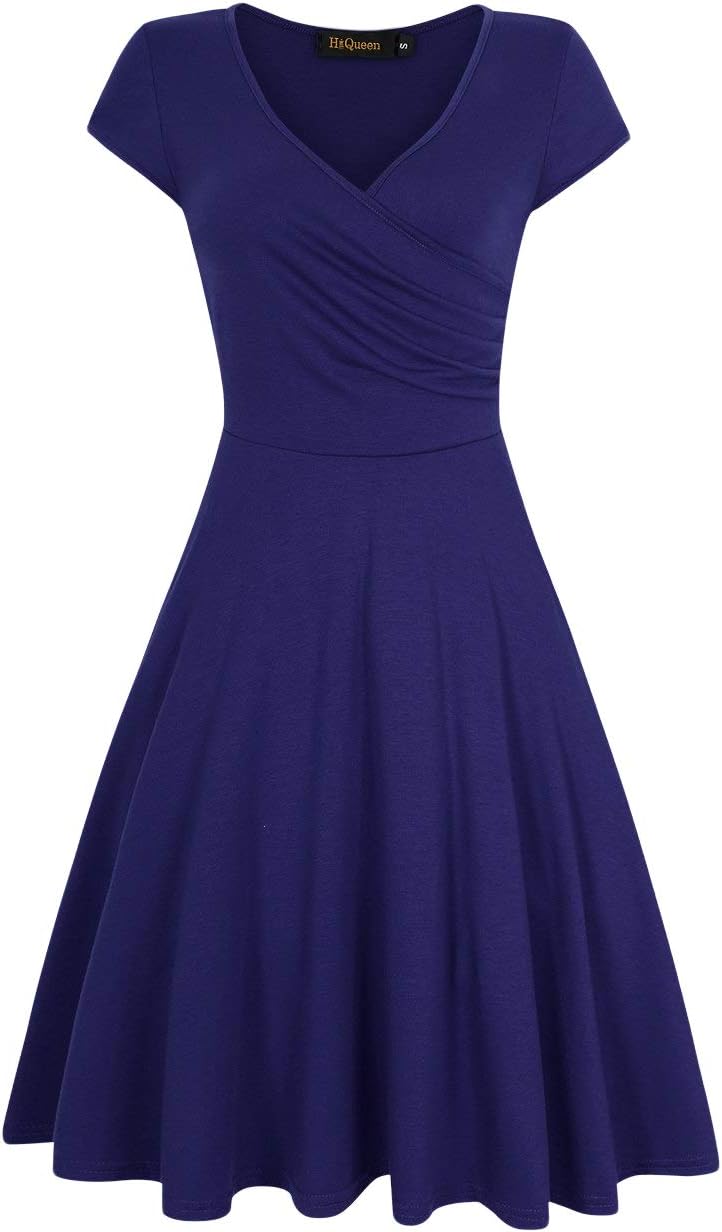Women V-Neck A-Line Fit Flare Swing Party Dress