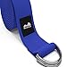 REEHUT Yoga Strap 8ft with Ebook - Durable Polyester Cotton Exercise Straps w/Adjustable D-Ring Buckle for Stretching, General Fitness, Flexibility and Physical Therapy Blue