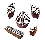 Designer Pattern Border and Leaf Wood Block Stamps