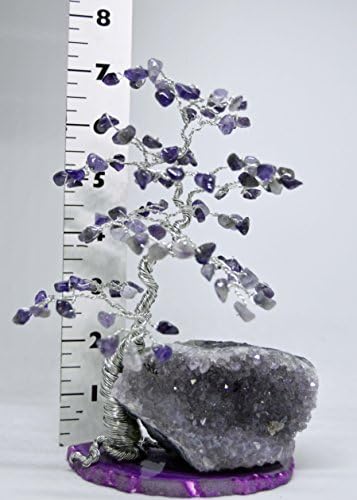 Wire wrapped tree of life natural Amethyst crystal hand crafted sculpture