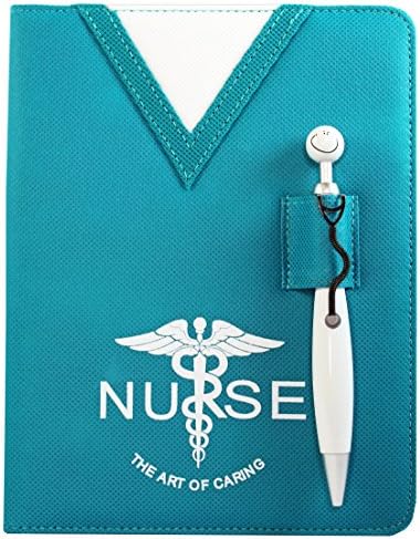 Nurse The Art Of Caring Teal Writing Memo Note Pad with Stethoscope Pen