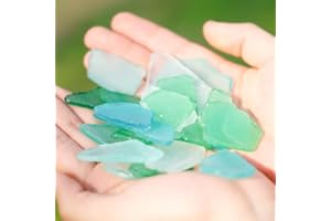 HappyFiller 15 OZ 0.5-1.5" Frosted Sea Glass Bulk Seaglass Pieces for DIY Crafts,Beach Theme Party Nautical Wedding Decorations,Aquarium Vase Fillers,Coastal Home Decor,Mix Green,Sea Blue,White