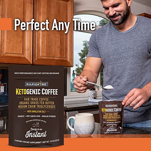 Rapidfire Ketogenic High Performance Instant Coffee Mix, Supports Energy and Metabolism, 15