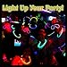 300 Glow Sticks Bulk Party Supplies - Halloween Glow in The Dark Fun Party Pack with 8