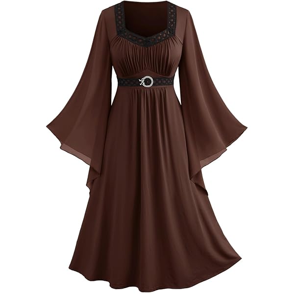 fairy dress women plus size Plus Allover Floral Print Puff Sleeve Circle Lace Trim Shirred Back Organza  Dress