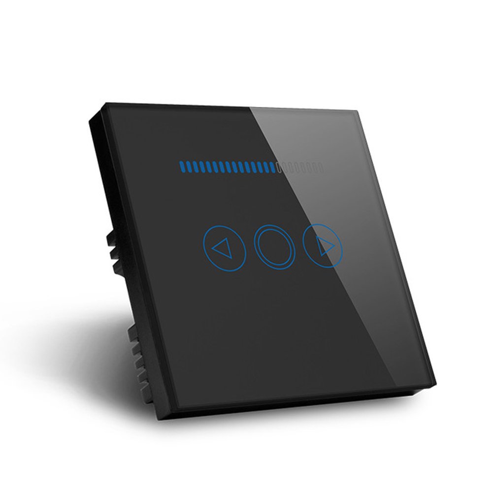 Led Touch Dimmer Switch 500W Crystal Panel Wall Controller Switch for Led Dimmer Lamp (Black)
