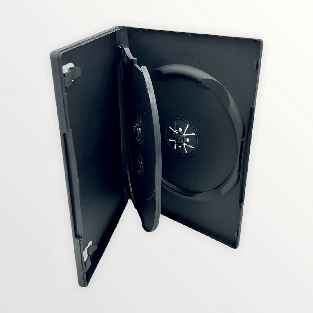Amaray 5 x Dragon Trading 3 DVD CD Blu Ray Disc Black Disc Case With 14mm Spine And Outer Sleeve For Artwork Inlay.