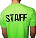 Neon Green Staff T-Shirt Front & Back Print Mens Event Shirt Tee
