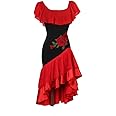 New Latin Ballroom Competitio​n Dance Dress Modern Waltz Tango Standard Dress#F520 Red, Turquoise