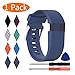 KingAcc Compatible Replacement Bands for Fitbit Charge HR, Soft Silicone Band with Metal Buckle Fitness Wristband Sport Strap Women Men (1-Pack, Dark Blue, Small)