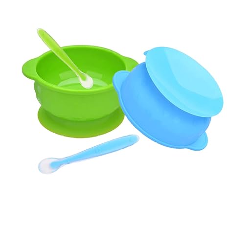 MENGZF - Juego de cucharas de silicona para bebé, cuencos de ...
