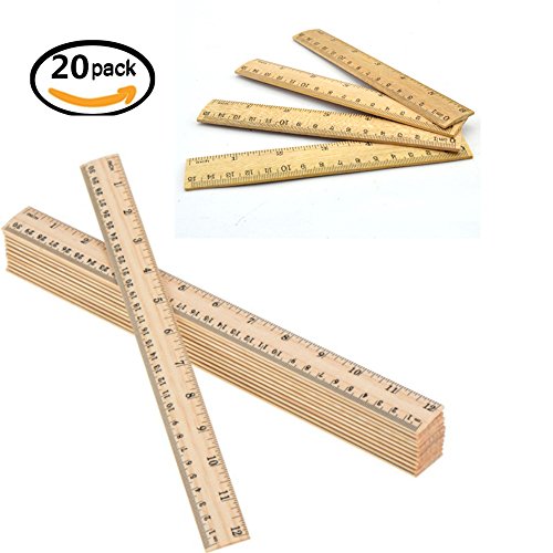 20 Pcs Wooden Student Ruler Wooden School Rulers Office Ruler Measuring Ruler Teaching Ruler, 2 Scale(Centimetre + Inch), 2 Size(12inch/30cm + 6inch/15cm) - Thumbnail 7