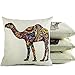 HOMAR 18 x 18 Standard Size Camel Print Pattern Decorative Pillow Case Cushion Covers