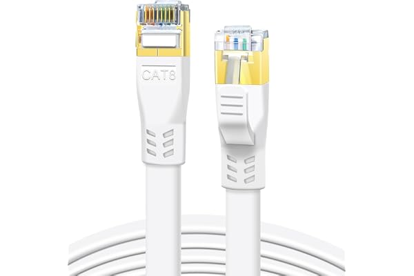 DDMALL CAT 8 Ethernet Cable 15ft, High Speed Internet Cable 40Gbps 2000MHz Cat 8 Cable Flat, Gigabit LAN Cable with Gold Plat