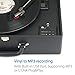 1byone Suit-case Style Turntable Wireless Streaming with Speaker, Vinyl to MP3 Recording, Belt Driven Vinyl Record Player, Black