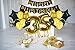 35th Birthday Decorations | Happy Bday Banner | Party Kit for B-day Celebration with Gold and Black Stars Balloons, 2 Giant Mylar Balloon Pieces to Form the Number 35 and Assorted Latex Balloons