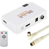 HDMI RF Modulator Coax Adapter 1080P Input Coaxial Output Converter with Male F Type Cord for Roku Fire Stick VCR PS3 PS4 PS5