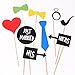 Pixnor 31PCS Colorful Props On A Stick Mustache Photo Booth Party Fun Wedding Christmas Birthday Favor