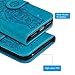 Compatible with iPhone 7 Wallet Case, Case Embossed Love PU Leather Case Full Protective Anti-Scratch Resistant Cover Magnetic Case Slot Wrist Strap Case for iPhone 7 & iPhone 8 (Elephant-Blue)