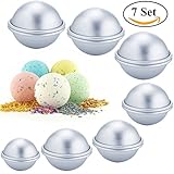 Metal Bath Bomb Mold Set 3 Sizes 7 Sets 14 Pcs- DIY Round Bath Bomb Molds Kit for Homemade- Extra Thick Aluminum Alloy- Easy to Use and Sturdy