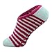 Skidders Womens Soft Touch Grip Socks - One Size Fits All, 2-Pack - White with Pink Stripes / Charcoal